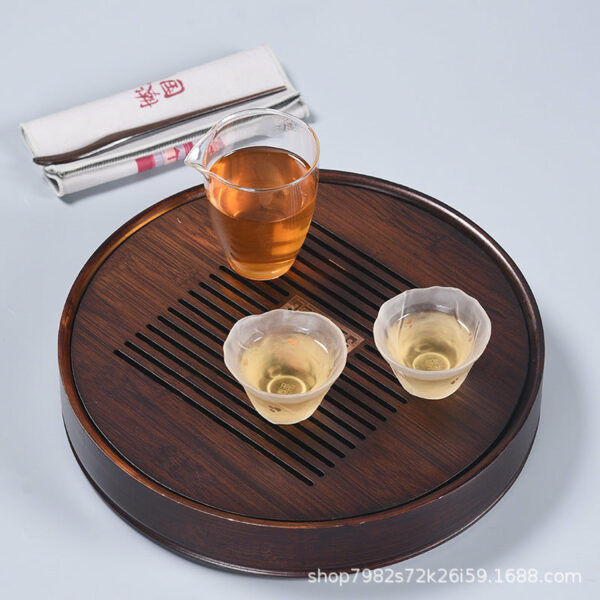 Tea tray Household tray Imitation ebony bamboo tray Tea ceremony tea table Kung fu tea set Tea tray Japanese modern tea plate - 图片 4